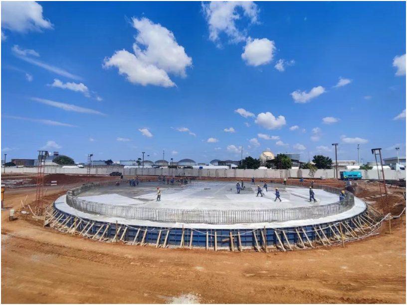 坦桑尼亞石油儲罐項(xiàng)目首個承臺澆筑完成